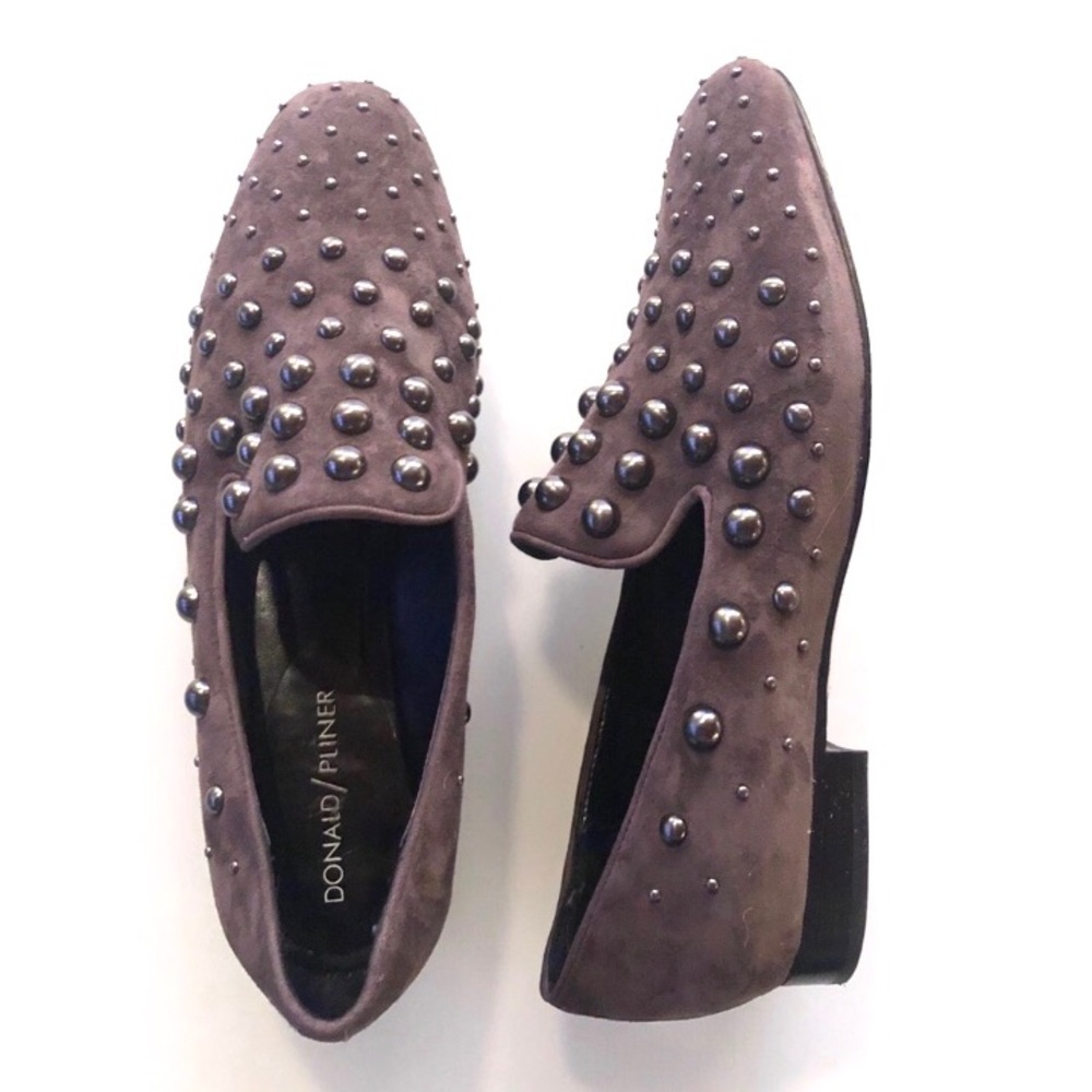 Donald J Pliner LOYD Studded Suede Loafer Flat - Picture 1 of 8